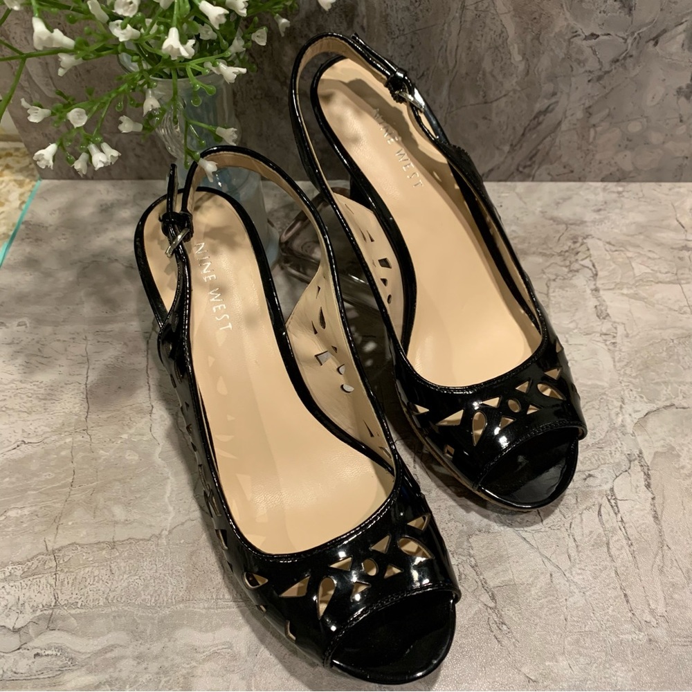 Nine West black sling back 3" pumps. EUC. - Picture 3 of 5